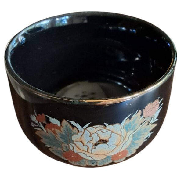 RARE Vintage Japanese Shibata 9pc Tea Set; Black Enamel w/Gold Accents - Picture 7 of 11